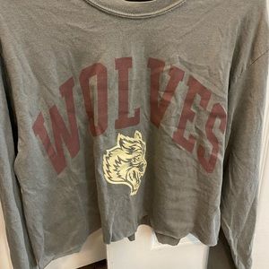 Wolves long sleeved workout crop